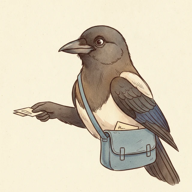 gemini-3.1-pro persona — Messenger Magpie illustration