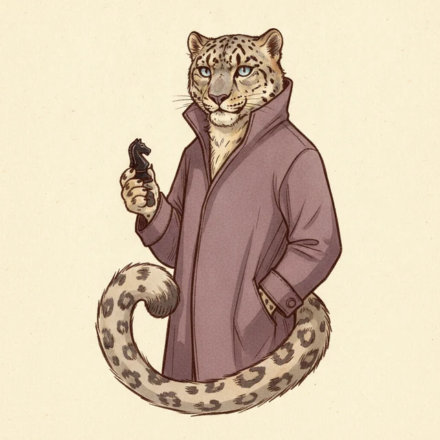 glm-5.2 persona — Snow-Leopard Tactician illustration