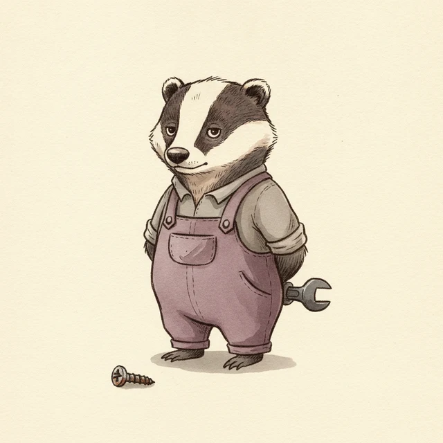 glm-5 persona — Deadpan Badger illustration